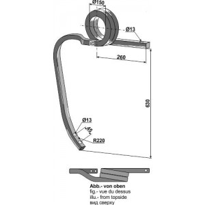 Скрученная стойка тяжел. культиватора