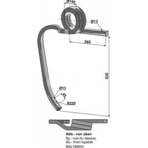 Скрученная стойка тяжелого культиватора