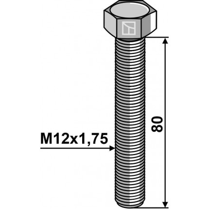 Шестигранный болт M12 без гайки