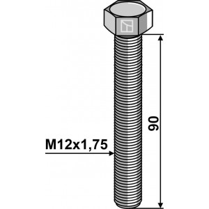 Шестигранный болт M12 без гайки