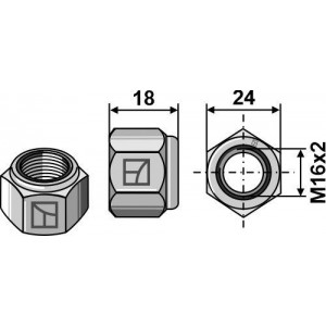 Гайка стопорная М16х2 8.8