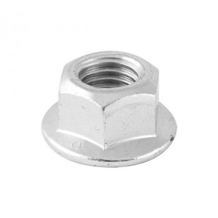 Шестигранная гайка с фланцем, с зажимной частью, цельнометалл. гайка - желтая оцинковка