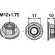 Шестигранная гайка с фланцем - M12x1,75