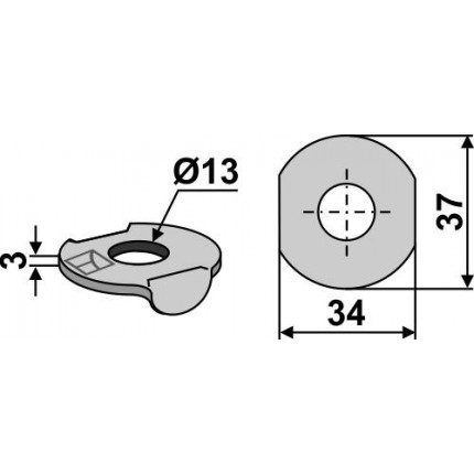 Пластина крепления зуба