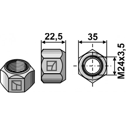 Шестигранная гайка М24