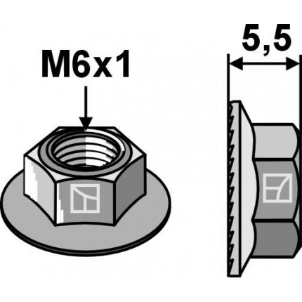 Стопорная гайка M6x1