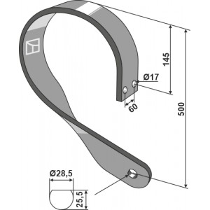 Пружинная стойка прямая правая 80х80