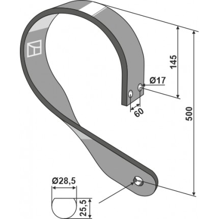 Пружинная стойка прямая правая 80х80