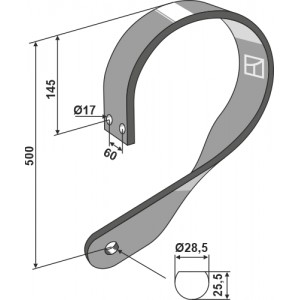 Пружинная стойка прямая левая 80х80