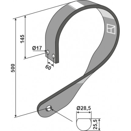 Пружинная стойка прямая левая 80х80