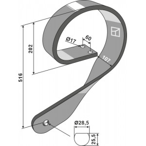Пружинная стойка прямая левая 100х100