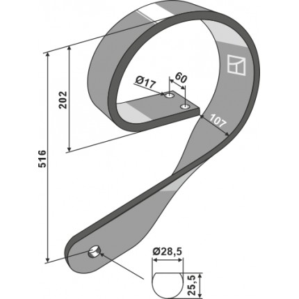 Пружинная стойка прямая левая 100х100