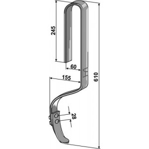 Следорыхлительный зуб с лапой