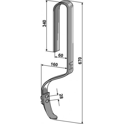 Следорыхлительный зуб с лапой