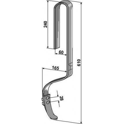 Следорыхлительный зуб с лапой