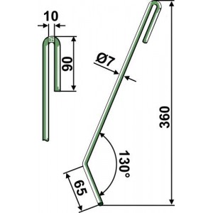 Зуб сетчатой бороны правый