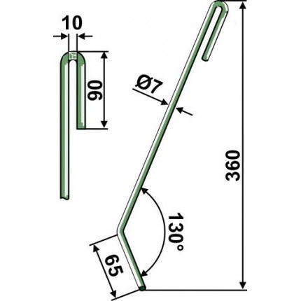 Зуб сетчатой бороны правый