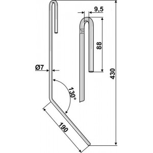 Зуб сетчатой бороны правый