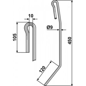 Зуб сетчатой бороны