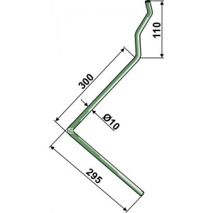 Зуб сетчатой бороны левый