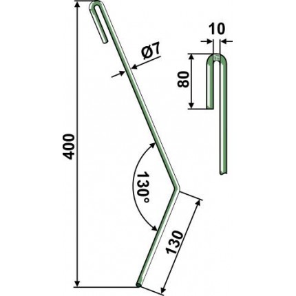 Зуб сетчатой бороны левый