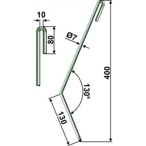 Зуб сетчатой бороны правый