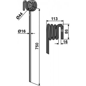 Зуб сетчатой бороны - левый
