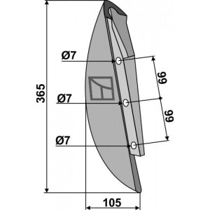 Металлический сошник, тип Monopil