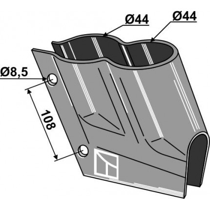 Крепление сошника для удобрений (двойное)