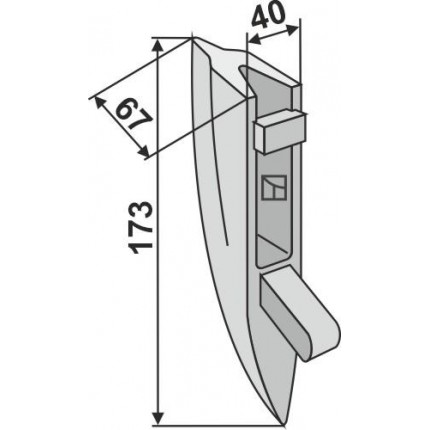 Клин металлического сошника