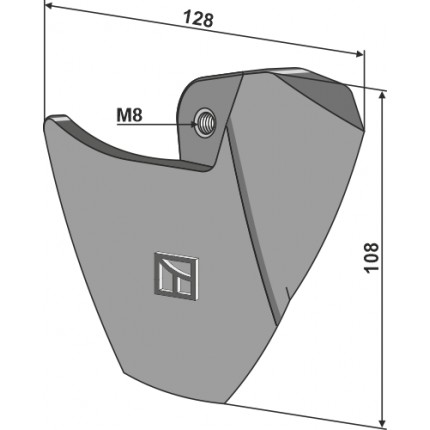 Металлический сошник - правый