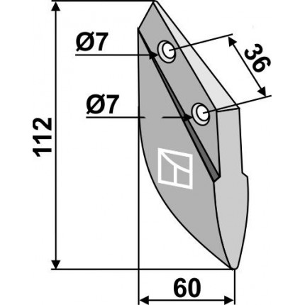 Клин металлического сошника