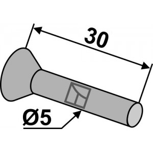 Заклепка с потайной головкой для металлических сошников