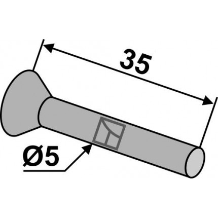 Заклепка с потайной головкой для металлических сошников