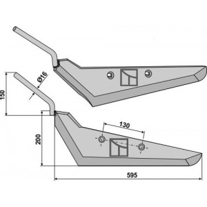 Лемех свеклокопателя, левый