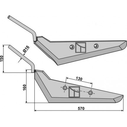 Лемех свеклокопателя, левый