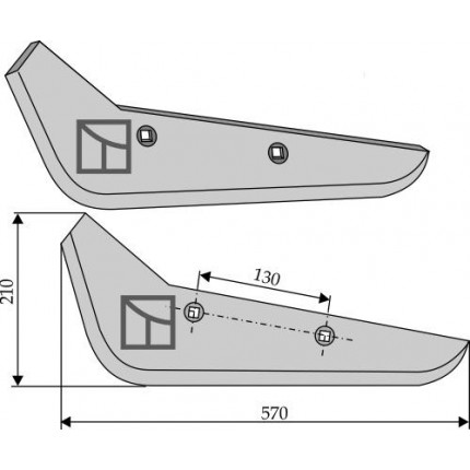 Лемех свеклокопателя, левый