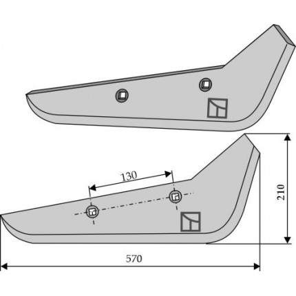 Лемех свеклокопателя правый