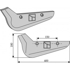 Лемех свеклокопателя, левый