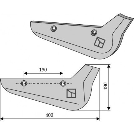 Лемех свеклокопателя, правый