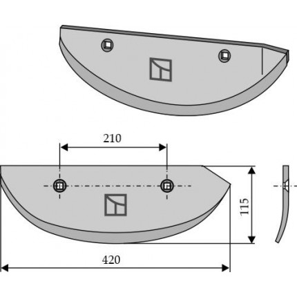 Лемех свеклокопателя, правый