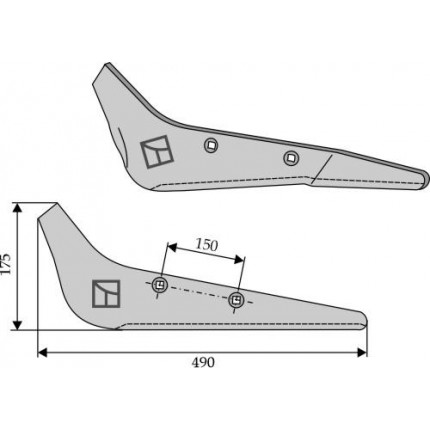 Лемех свеклокопателя правый