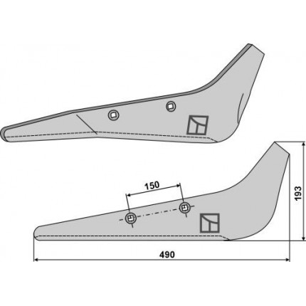 Лемех свеклокопателя, правый