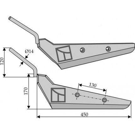 Лемех свеклокопателя, левый