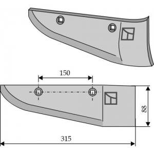 Лемех свеклокопателя левый