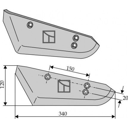 Лемех свеклокопателя, левый