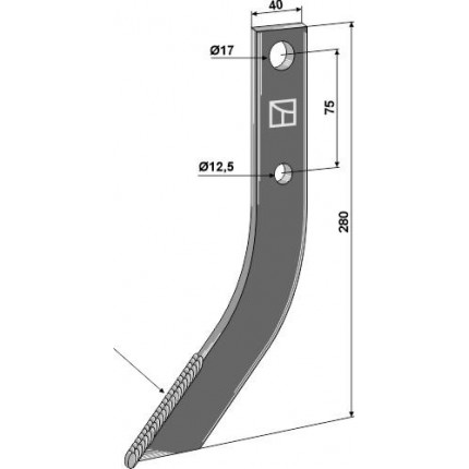 Крюк фрезера для рядового рыхлителя
