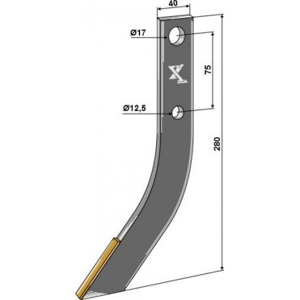 Крюк фрезера для рядового рыхлителя - Карбид