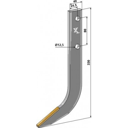 Крюк фрезера для рядового рыхлителя