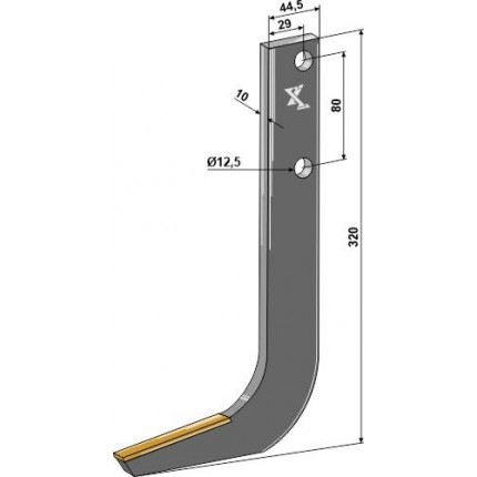 Крюк фрезера для рядового рыхлителя